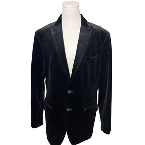 Quiet Luxury Velvet Blazer Black Tailored Evening Banana Republic Men 42R